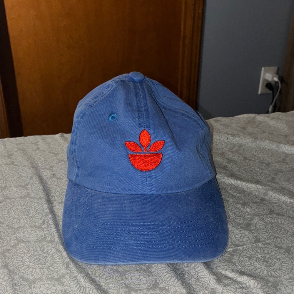 Blue Cap with Red Embroidered Logo